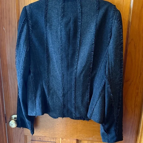 Insight Black Frayed Blazer - Picture 6 of 9